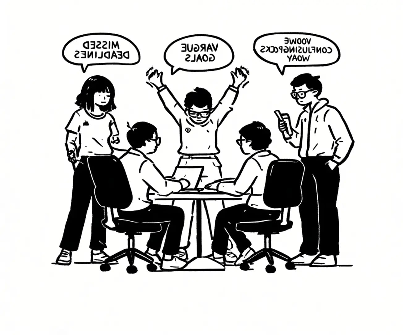 Illustration showing lack of clarity problem in project management